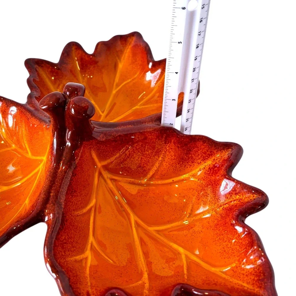 Better Homes & Gardens Heritage Maple Leaf Divided Serving Dish Ceramic Retired
